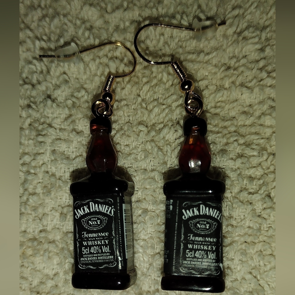 Handcrafted Jack Daniels Bottle Earrings